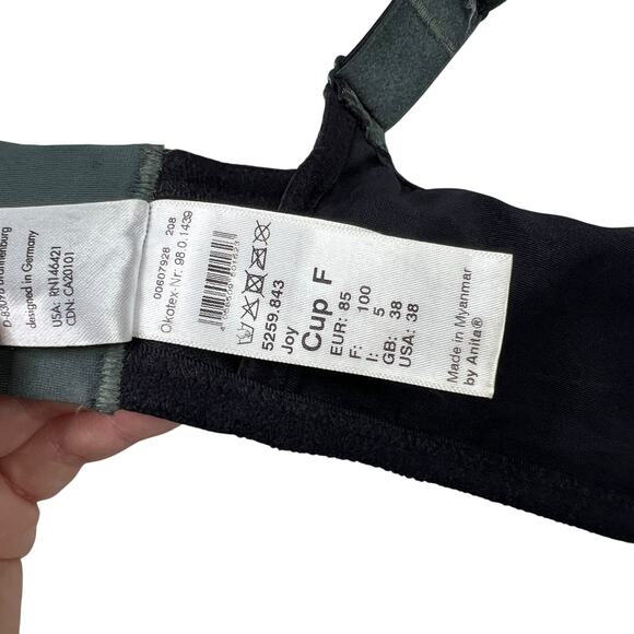 Rosa Faia Underwire Full Coverage Spacer Bra Leopard Print Green Black 38F - Picture 6 of 6